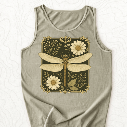 Vintage Dragonfly Tank Top - Sandstone