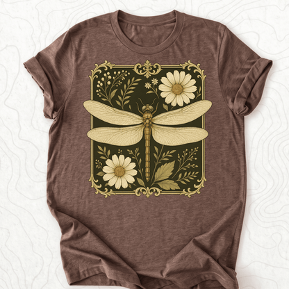 Vintage Dragonfly Tee - Heather Brown