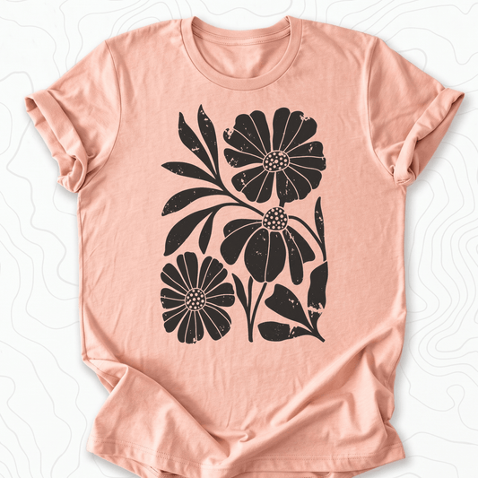 Vintage Floral Tee - Heather Peach