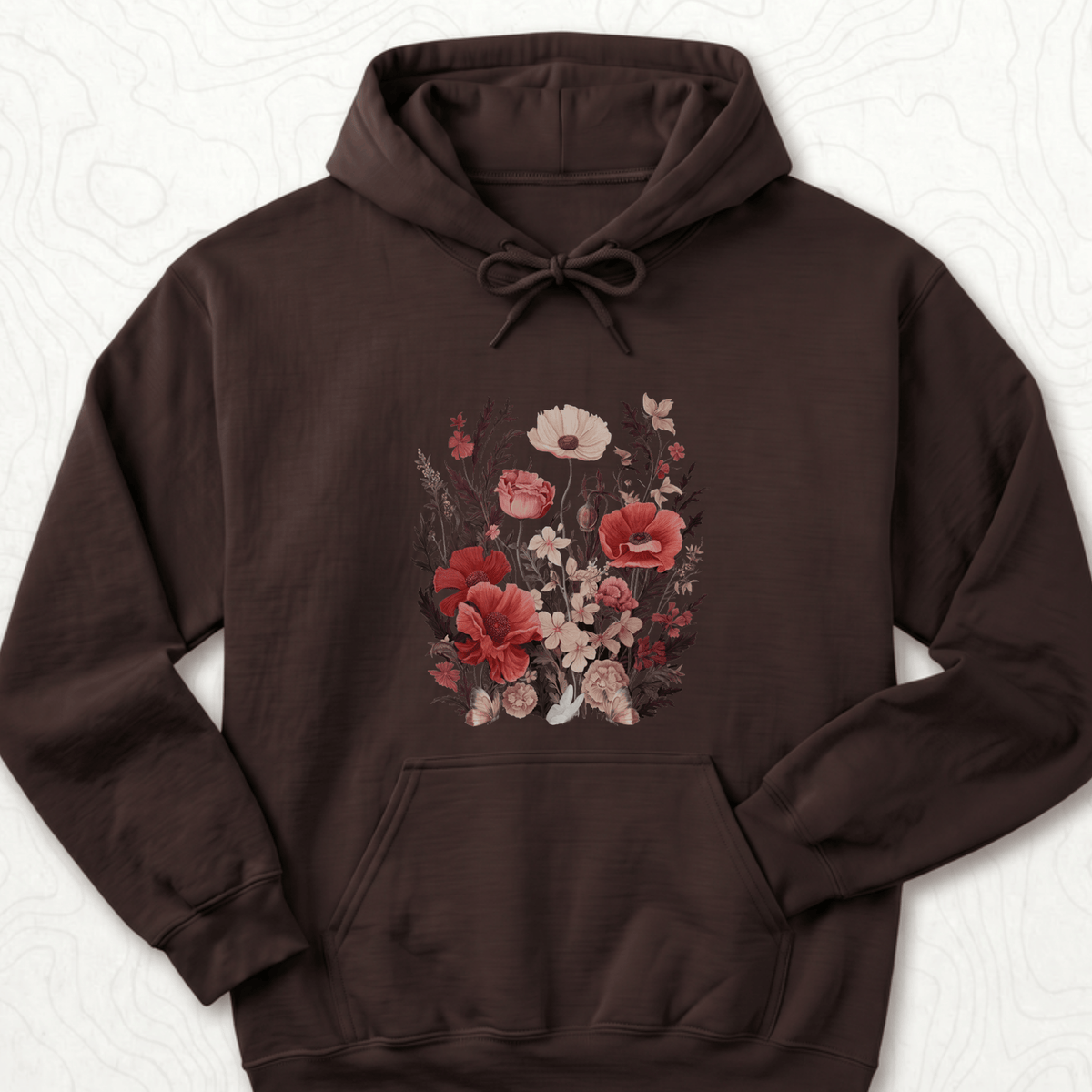 Vintage Wildflowers Hoodie - Dark Chocolate
