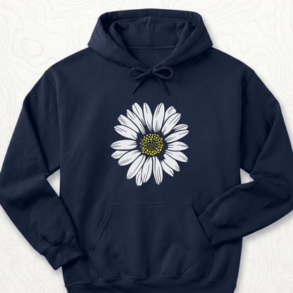 White Daisy Hoodie - Navy