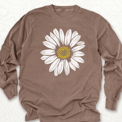 White Daisy LS T-shirt - Espresso
