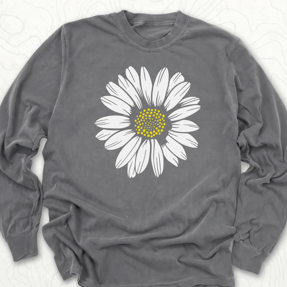 White Daisy LS T-shirt - Pepper