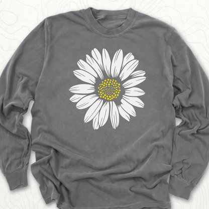 White Daisy LS T-shirt - Pepper