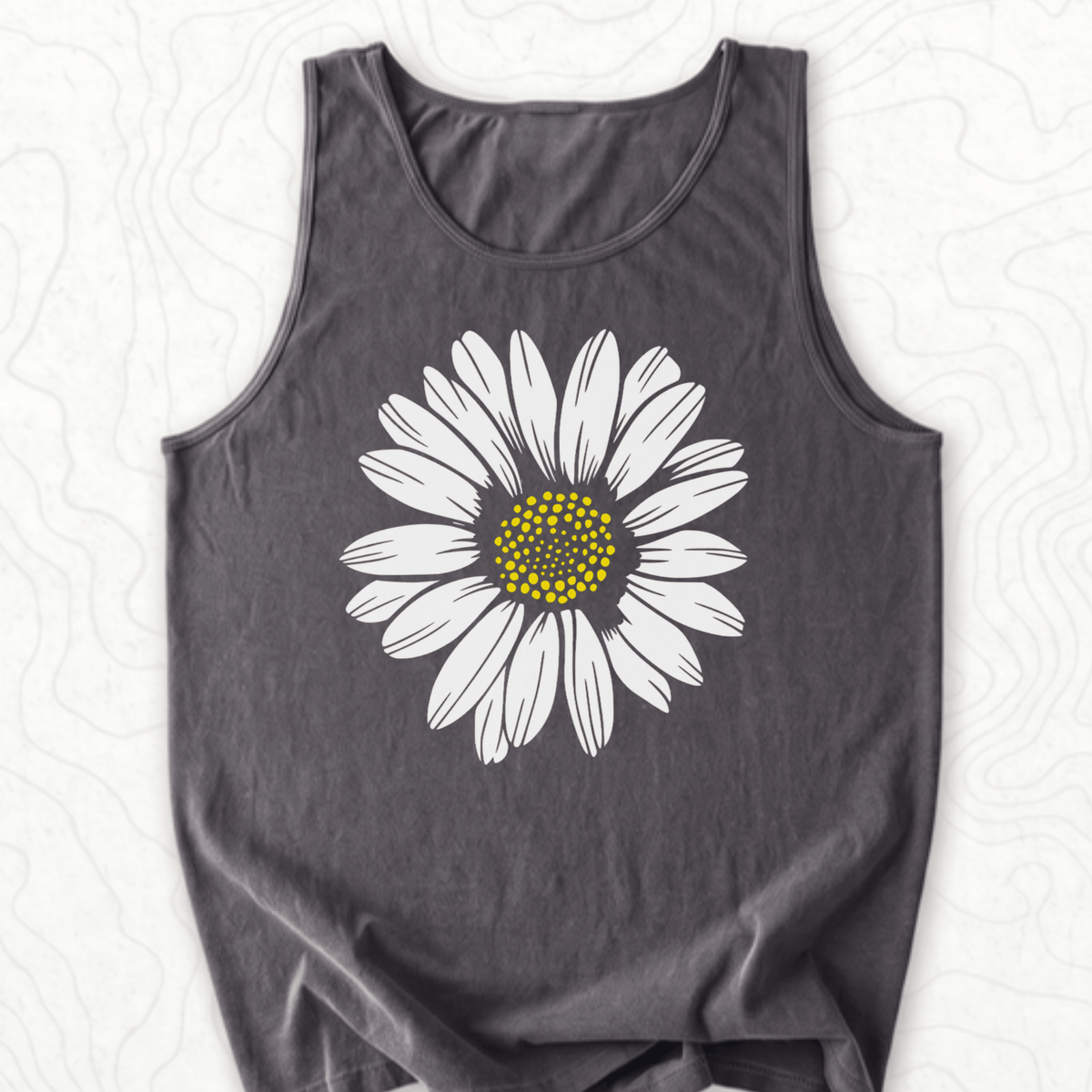 White Daisy Tank Top - Pepper