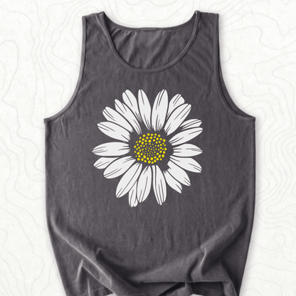 White Daisy Tank Top - Pepper