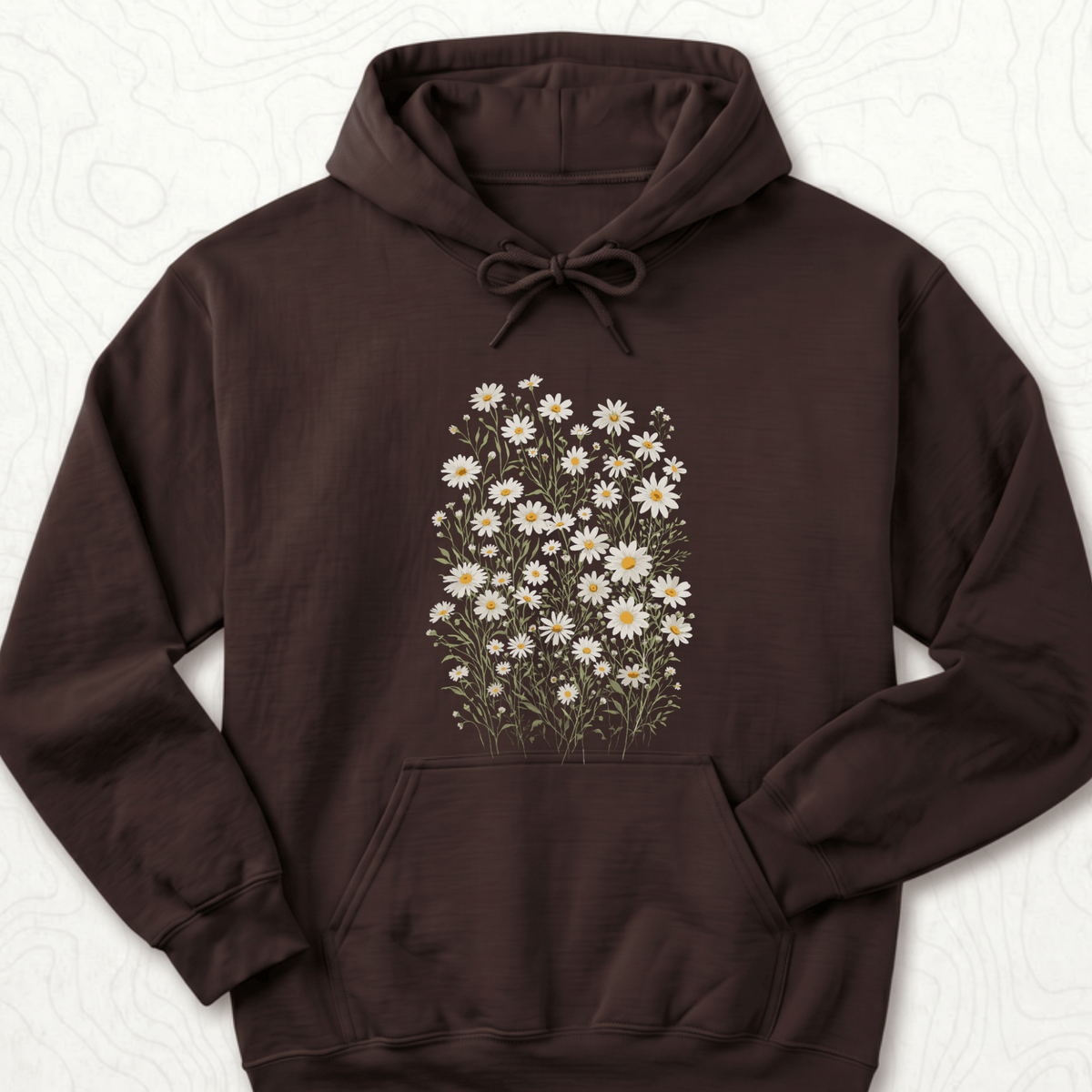 Wild Daisy Bouquet Hoodie - Dark Chocolate