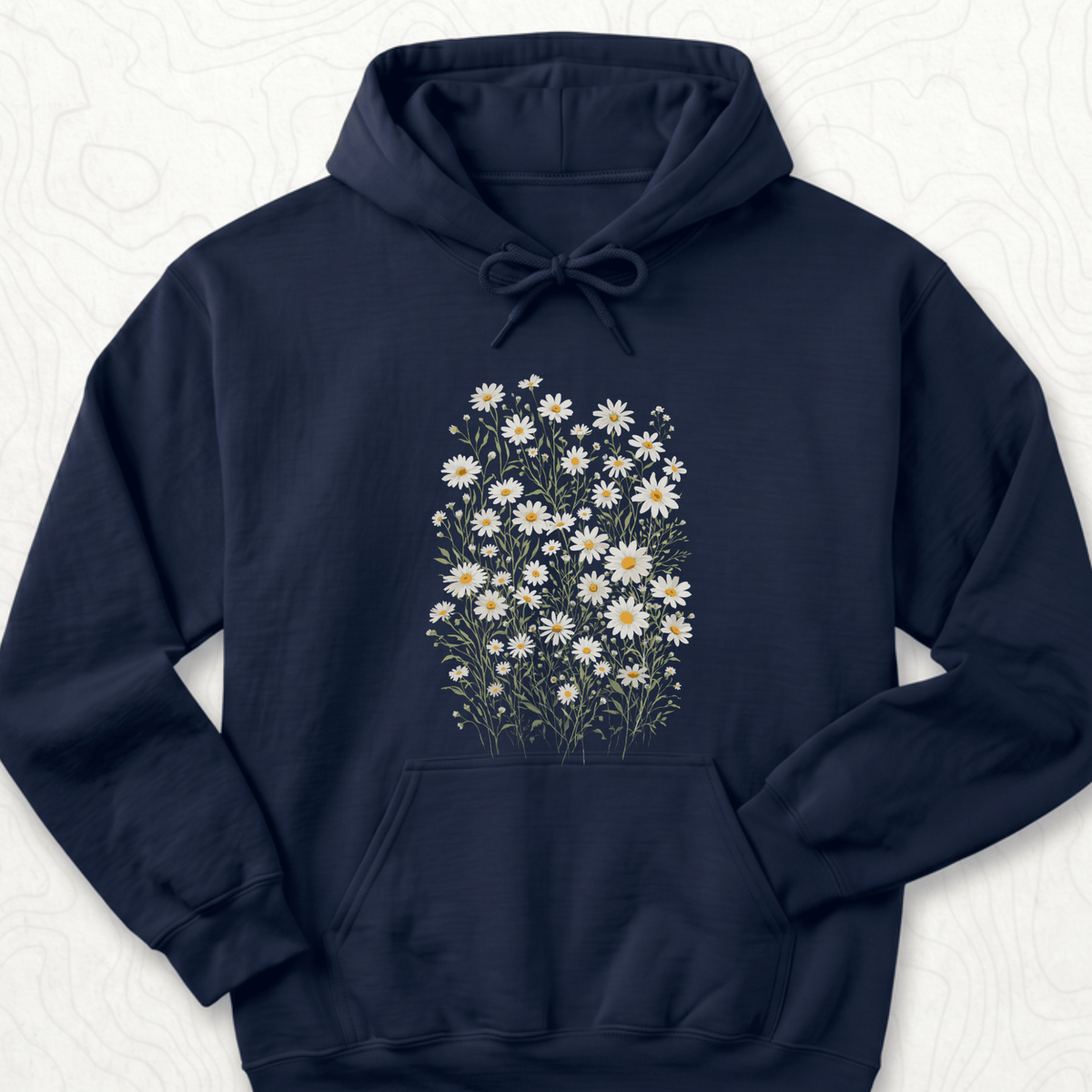 Wild Daisy Bouquet Hoodie - Navy
