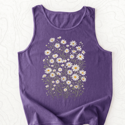 Wild Daisy Bouquet Tank Top - Grape