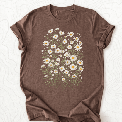 Wild Daisy Bouquet Tee - Heather Brown