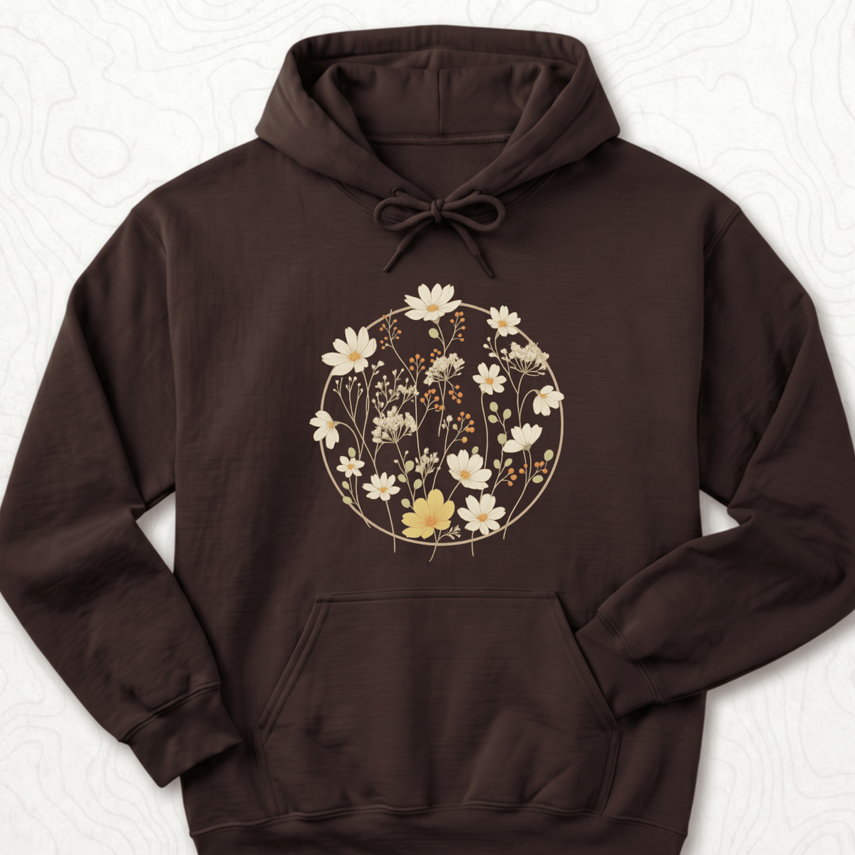Wildflower Bouquet Hoodie - Dark Chocolate