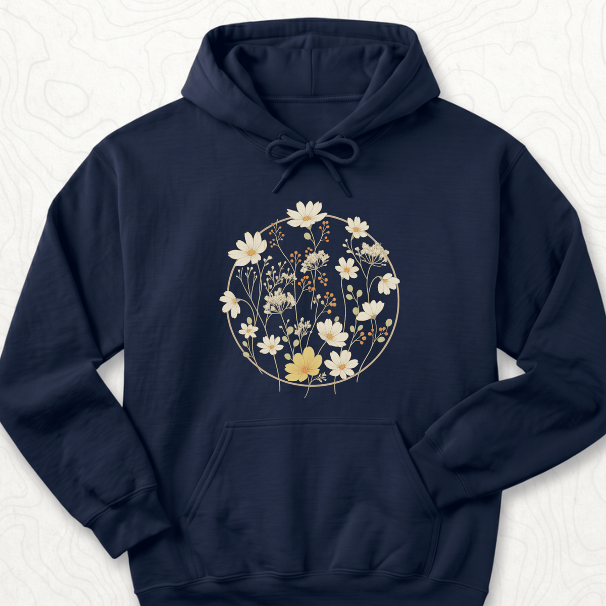 Wildflower Bouquet Hoodie - Navy