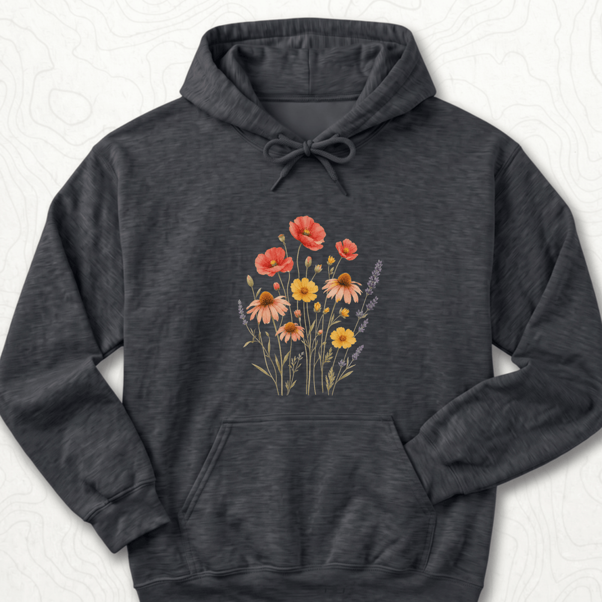 Wildflower Bouquet Hoodie - Dark Heather