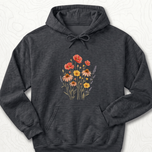 Wildflower Bouquet Hoodie - Dark Heather