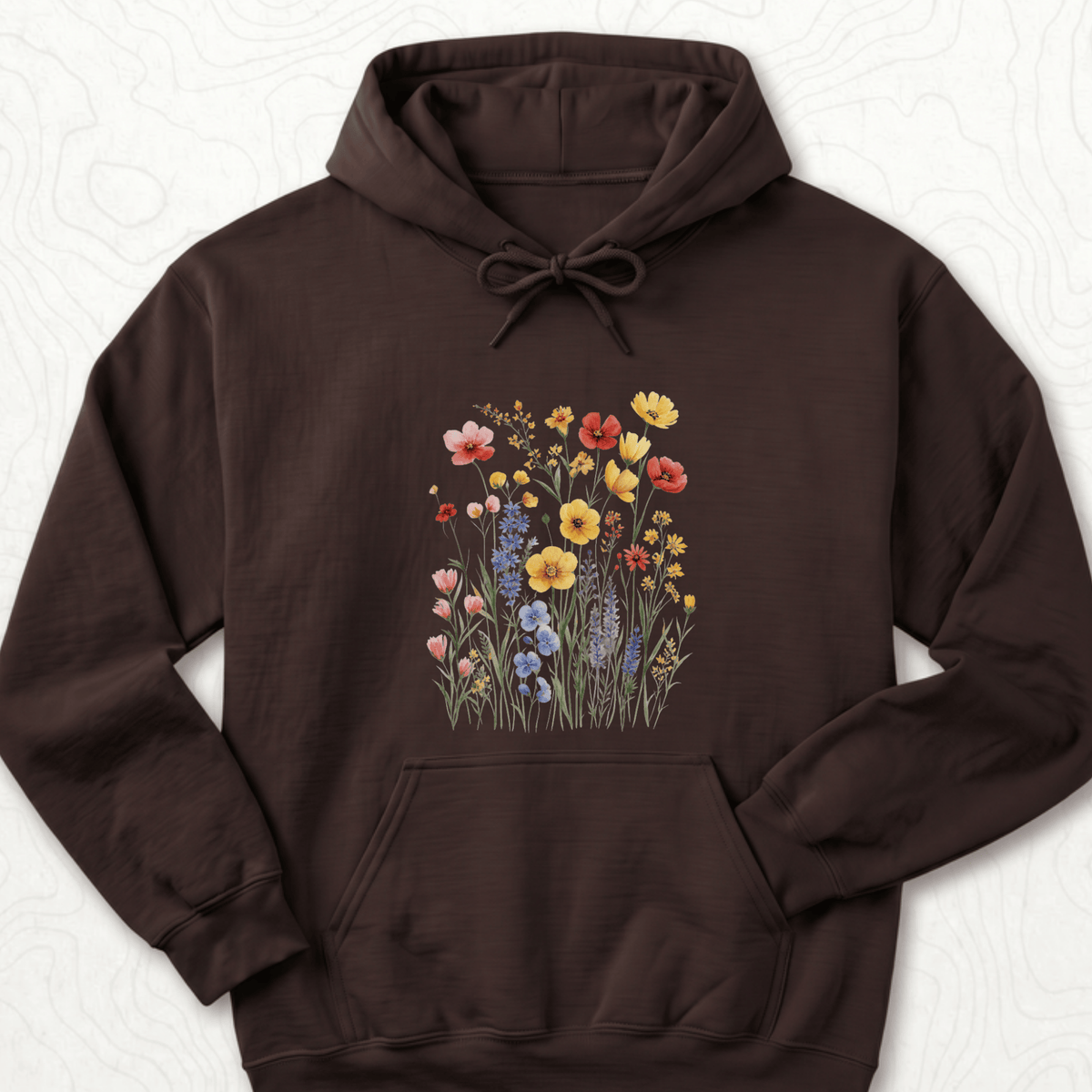 Wildflower Bouquet Hoodie - Dark Chocolate