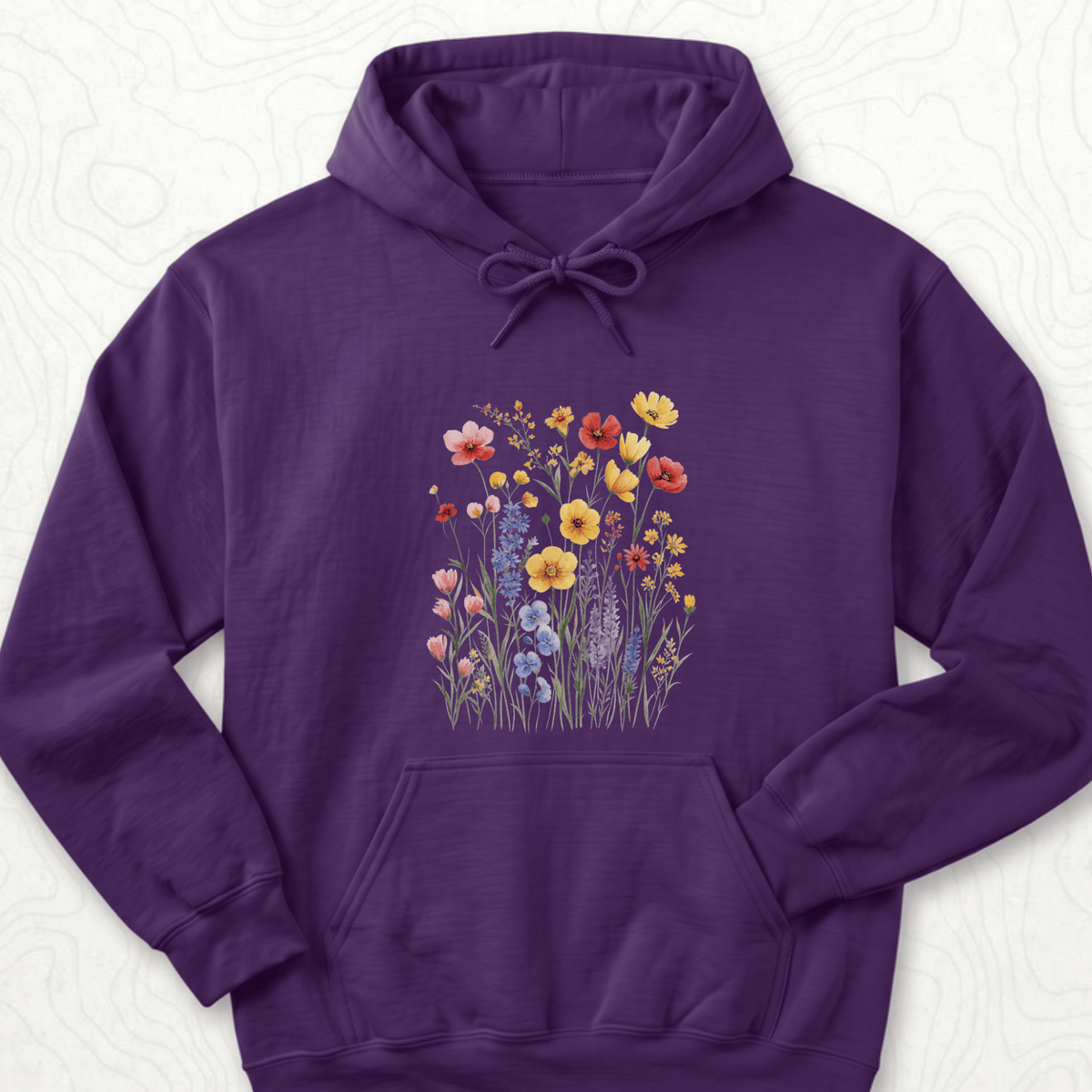 Wildflower Bouquet Hoodie - Purple