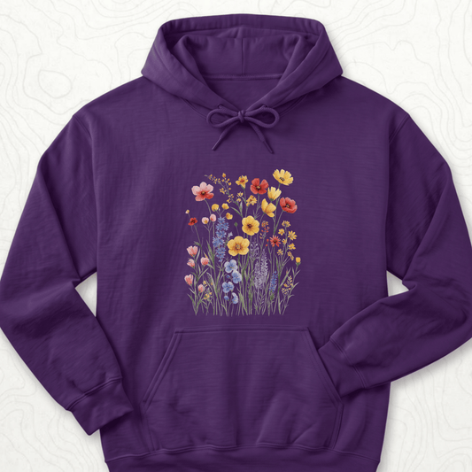 Wildflower Bouquet Hoodie - Purple