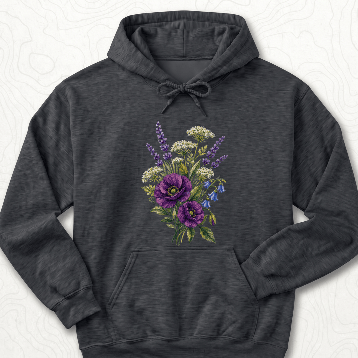 Wildflower Bouquet Hoodie - Dark Heather