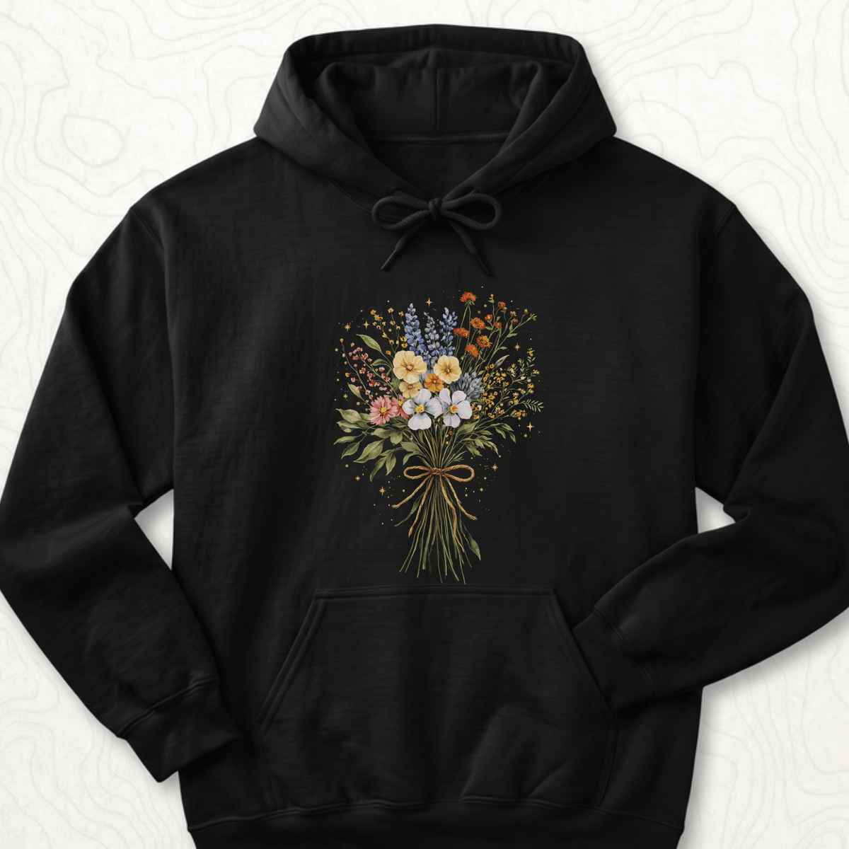 Wildflower Bouquet Hoodie - Black