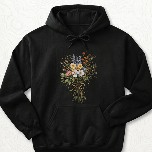 Wildflower Bouquet Hoodie - Black