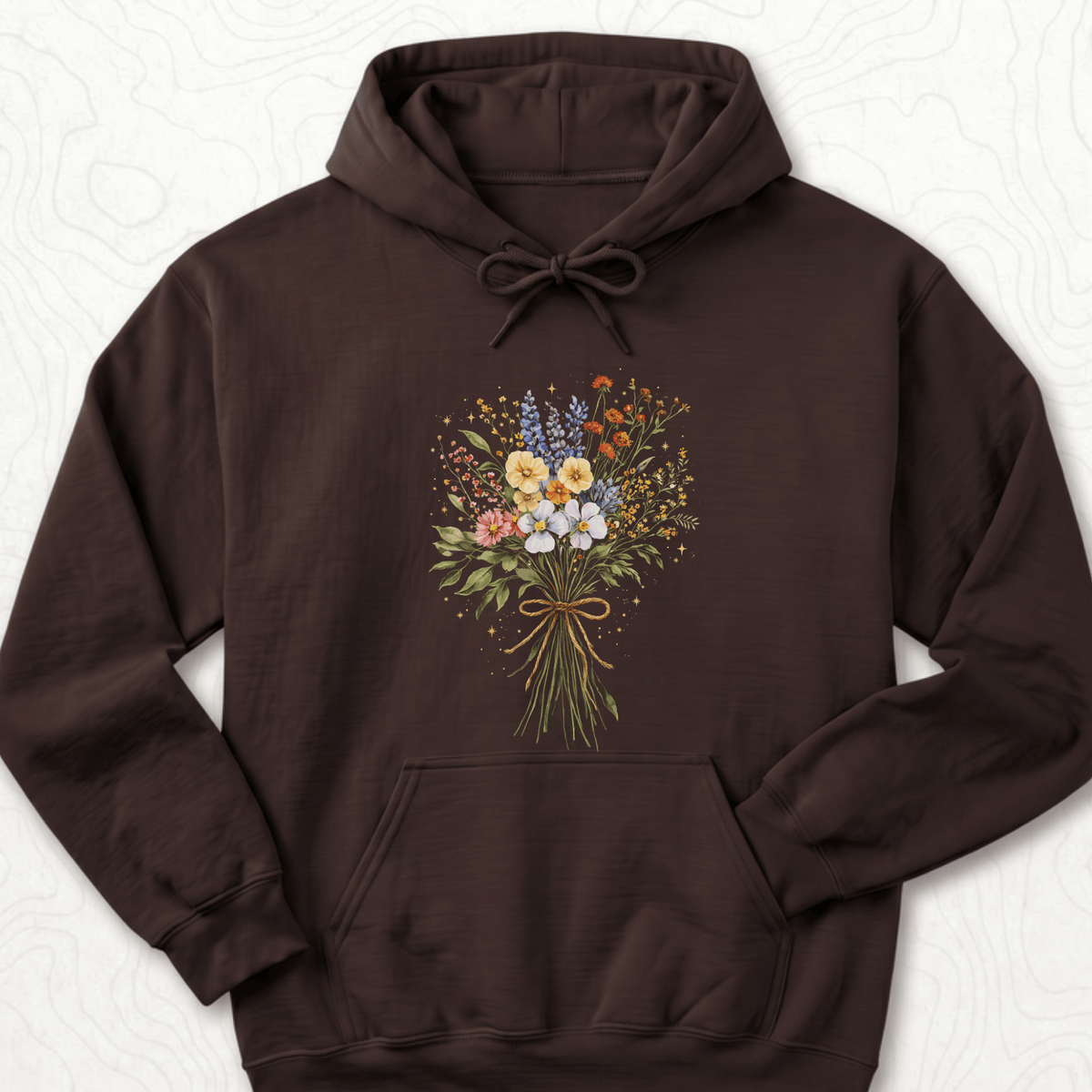 Wildflower Bouquet Hoodie - Dark Chocolate