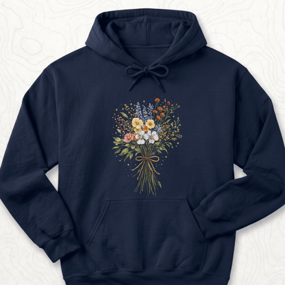 Wildflower Bouquet Hoodie - Navy