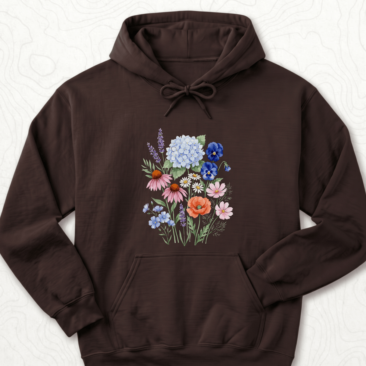 Wildflower Bouquet Hoodie - Dark Chocolate