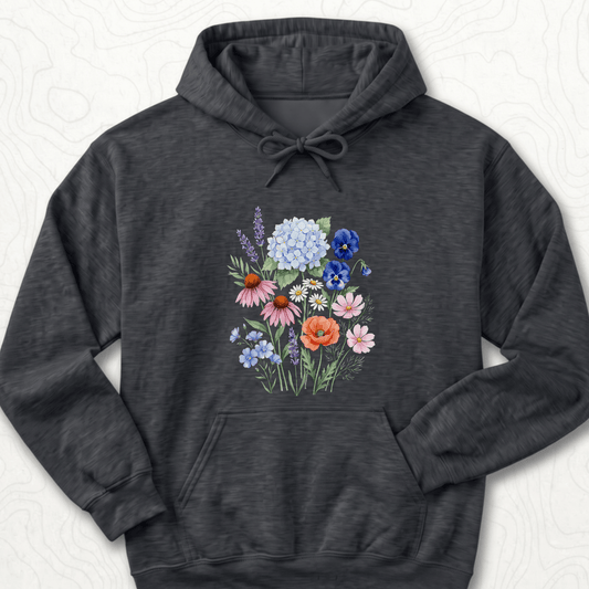 Wildflower Bouquet Hoodie - Dark Heather