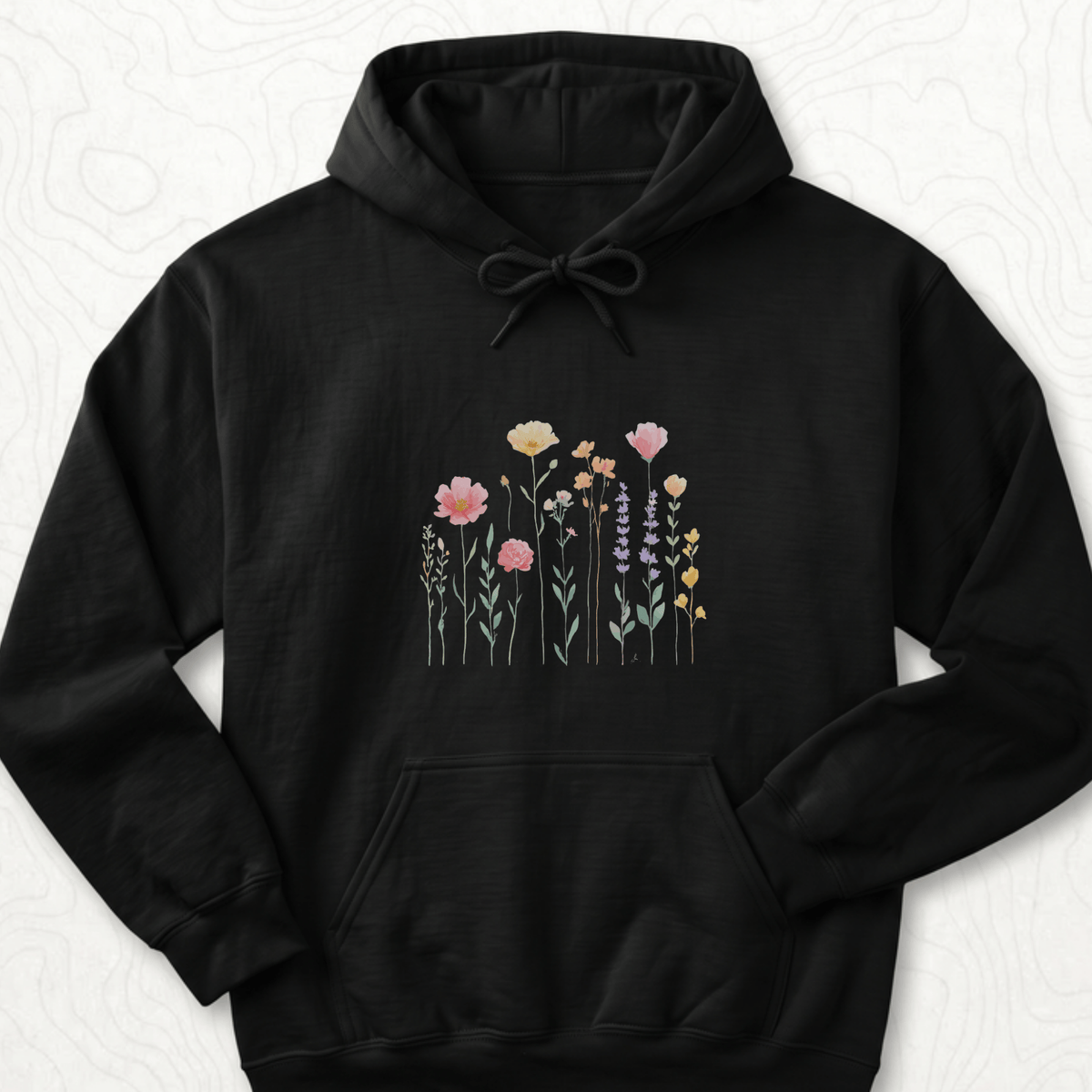 Wildflower Bouquet Hoodie - Black