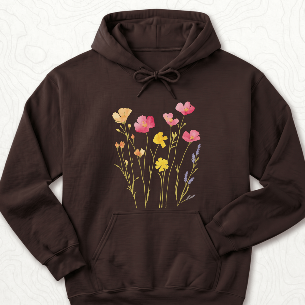 Wildflower Bouquet Hoodie - Dark Chocolate