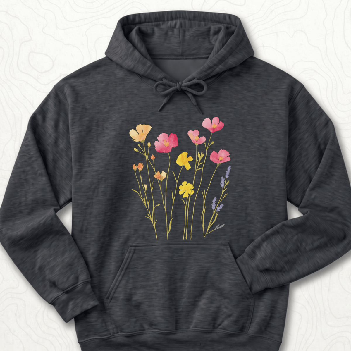 Wildflower Bouquet Hoodie - Dark Heather