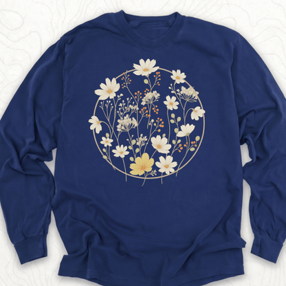 Wildflower Bouquet LS T-shirt - True Navy