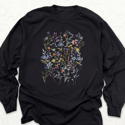 Wildflower Bouquet LS T-shirt - Black