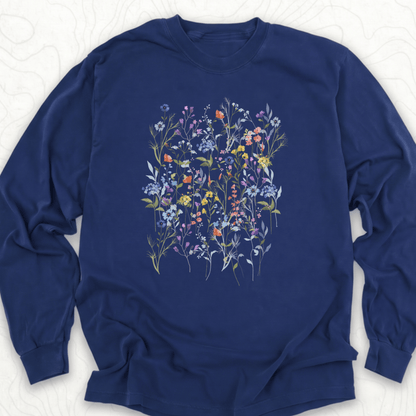 Wildflower Bouquet LS T-shirt - True Navy