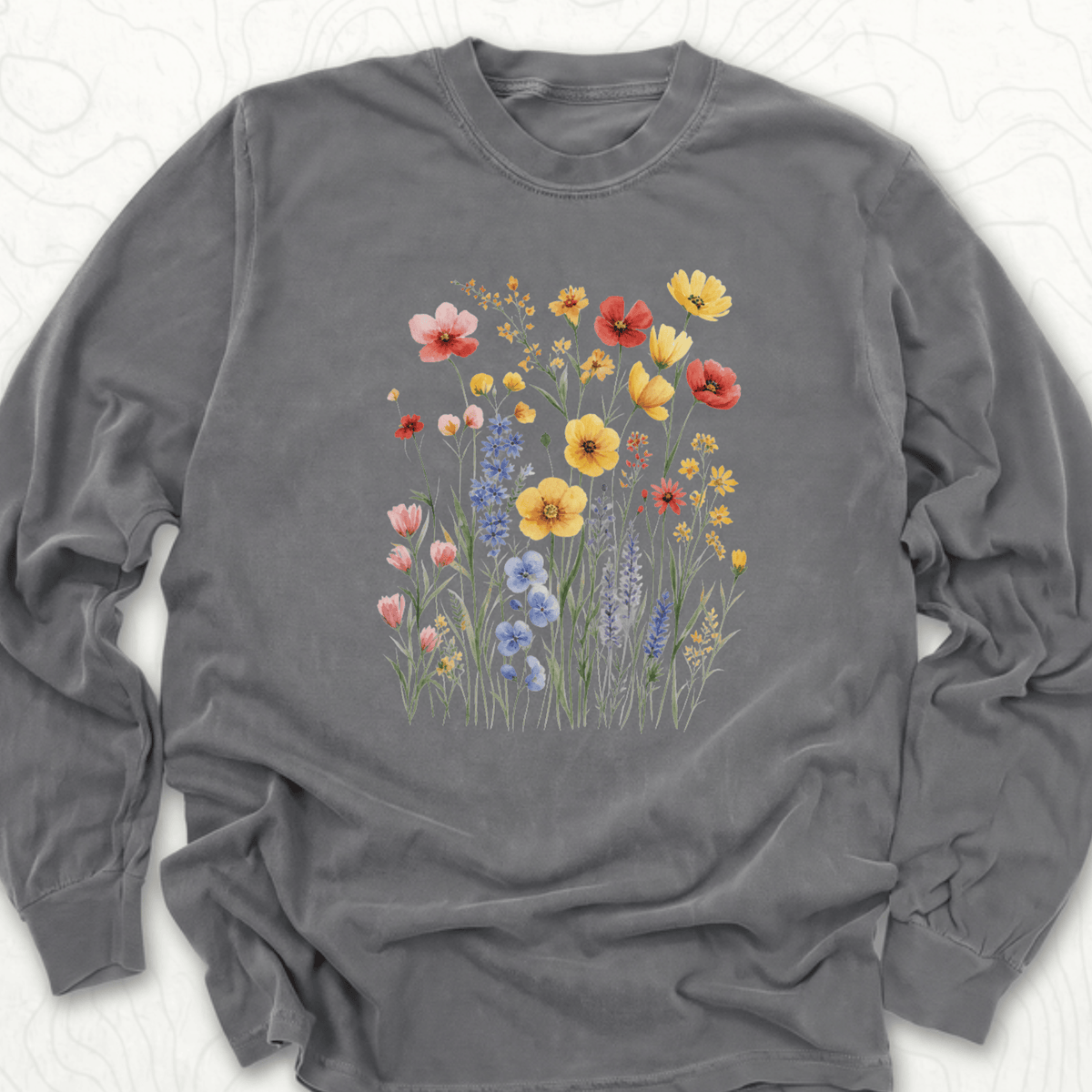 Wildflower Bouquet LS T-shirt - Pepper