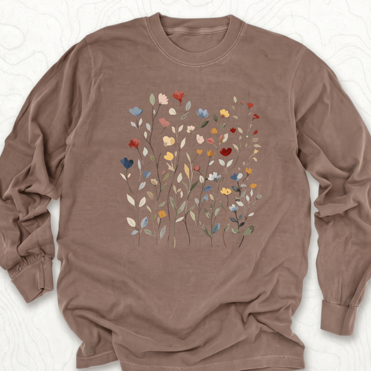 Wildflower Bouquet LS T-shirt - Espresso