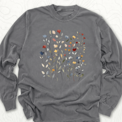 Wildflower Bouquet LS T-shirt - Pepper