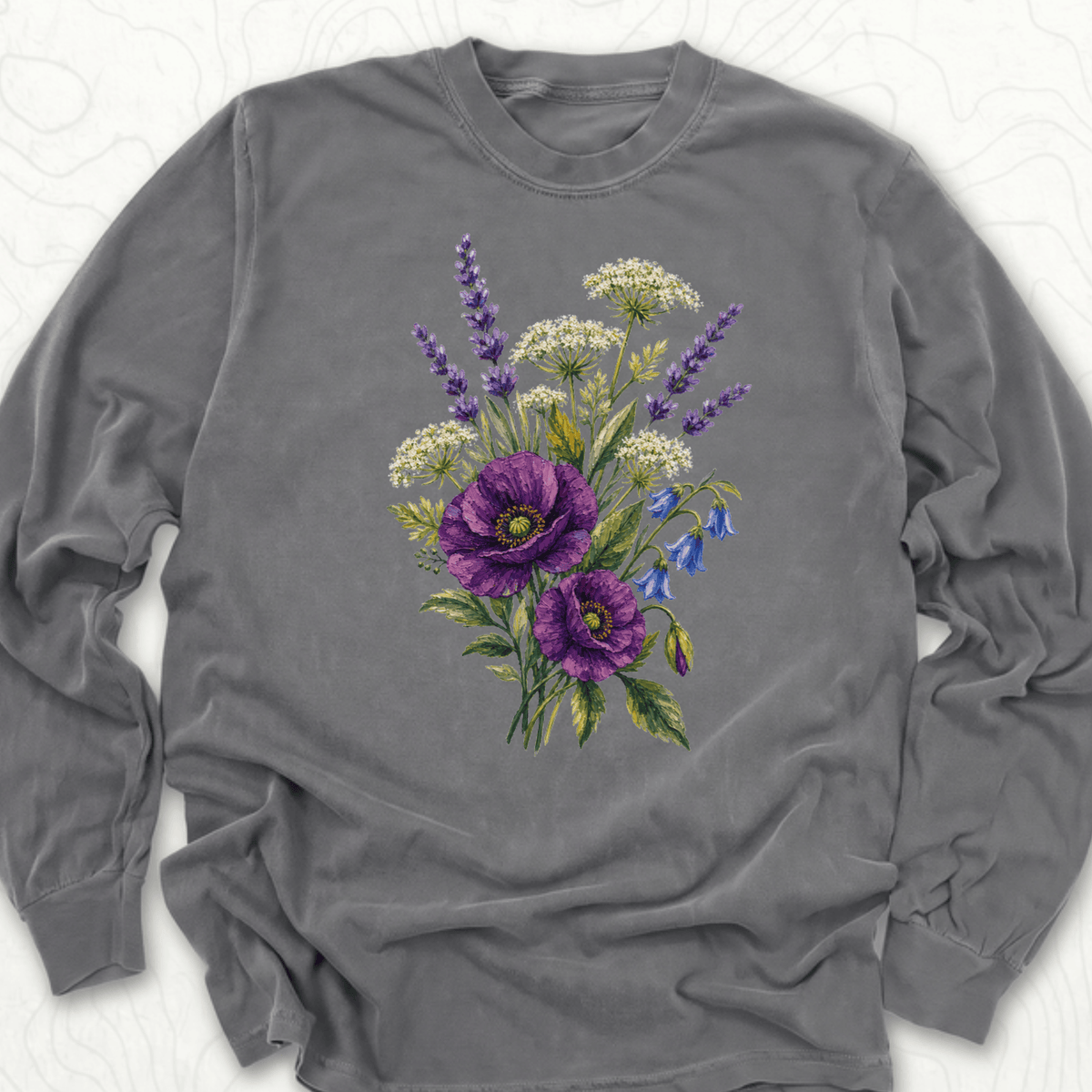 Wildflower Bouquet LS T-shirt - Pepper