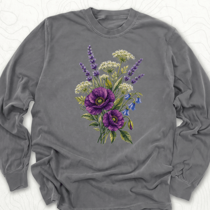 Wildflower Bouquet LS T-shirt - Pepper