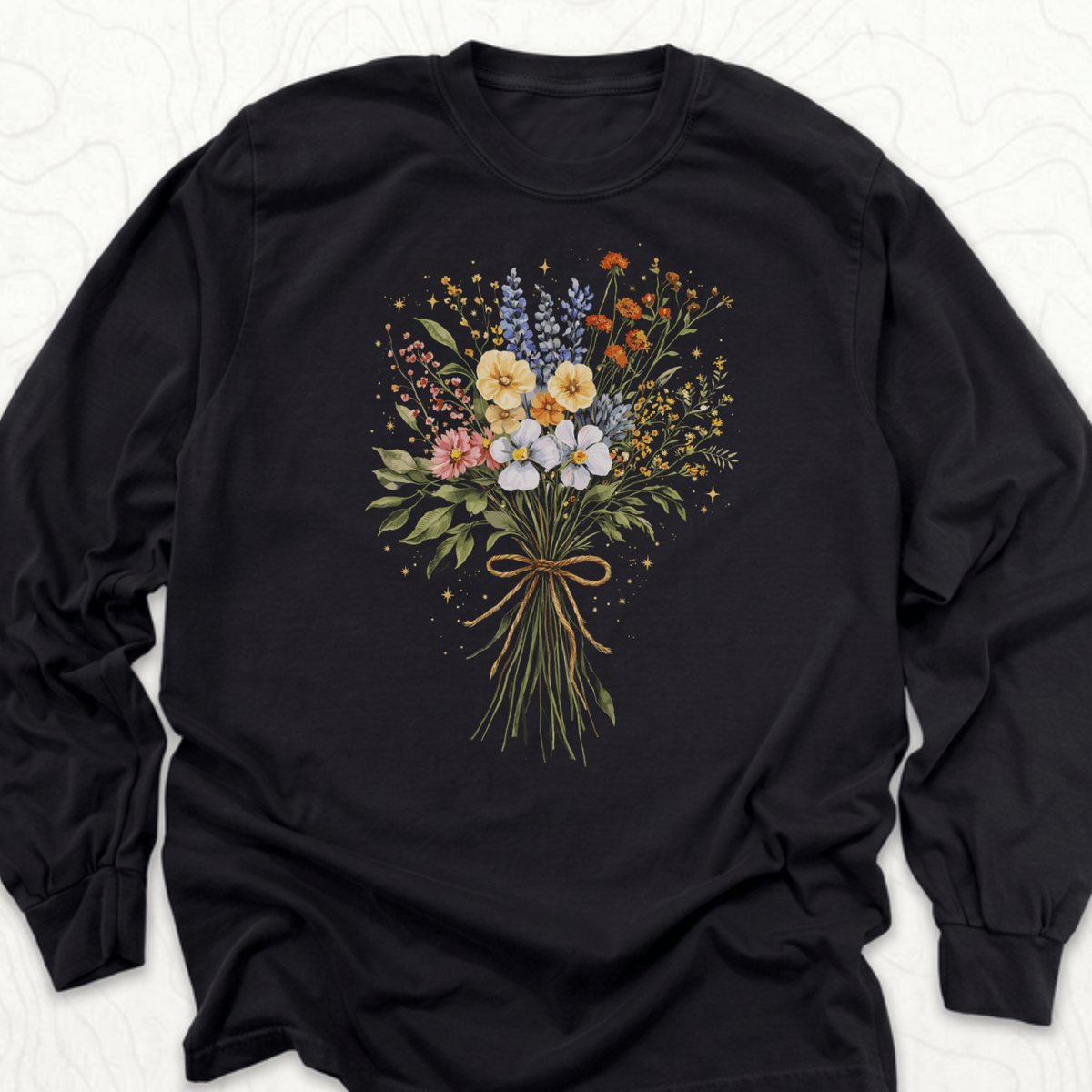 Wildflower Bouquet LS T-shirt - Black