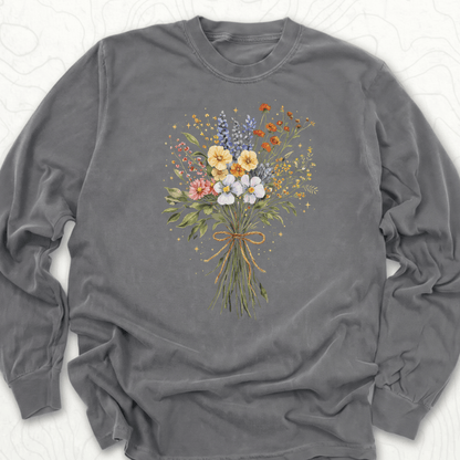 Wildflower Bouquet LS T-shirt - Pepper