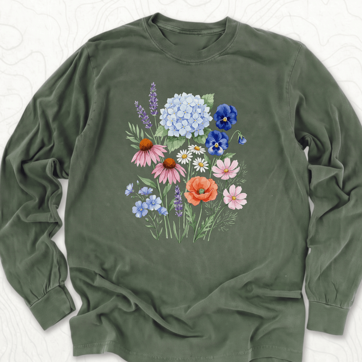 Wildflower Bouquet LS T-shirt - Hemp