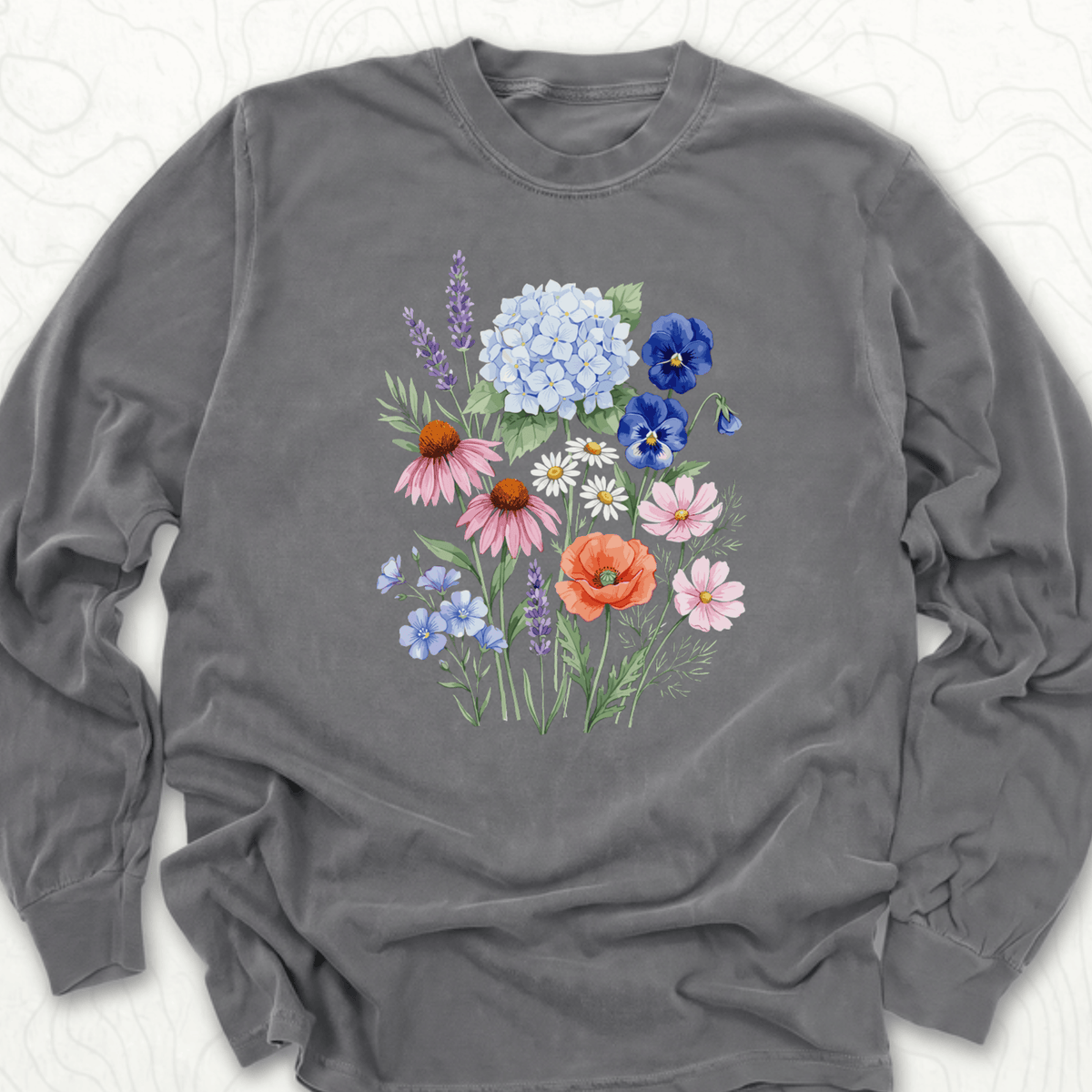 Wildflower Bouquet LS T-shirt - Pepper