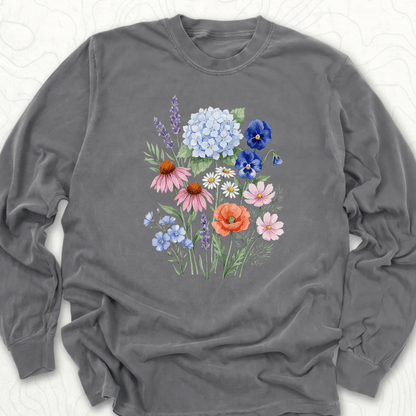 Wildflower Bouquet LS T-shirt - Pepper