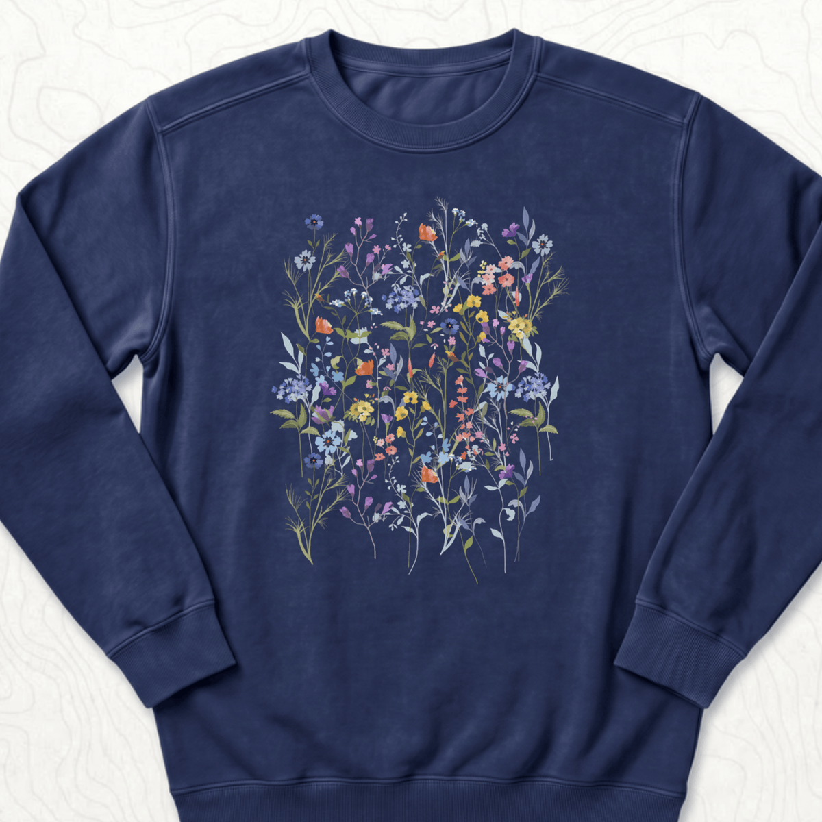 Wildflower Bouquet Sweatshirt - True Navy