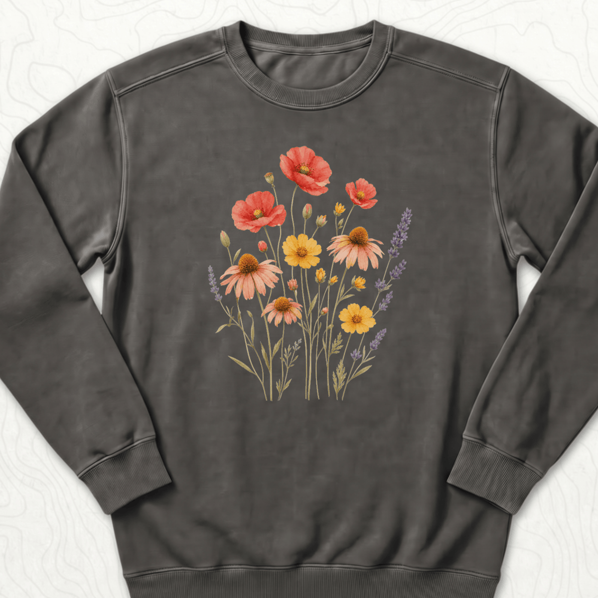 Wildflower Bouquet Sweatshirt - Pepper