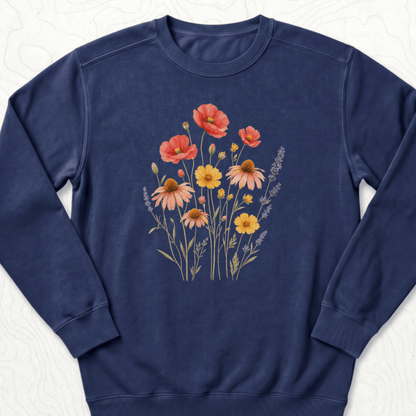 Wildflower Bouquet Sweatshirt - True Navy