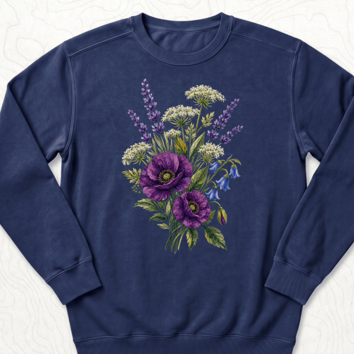 Wildflower Bouquet Sweatshirt - True Navy