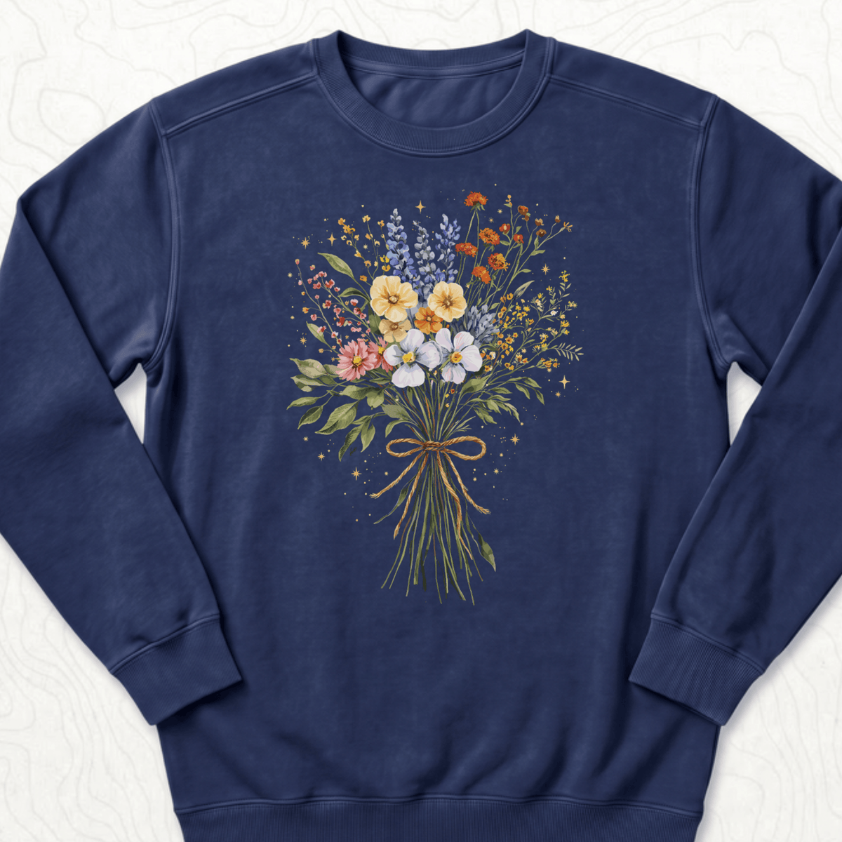 Wildflower Bouquet Sweatshirt - True Navy