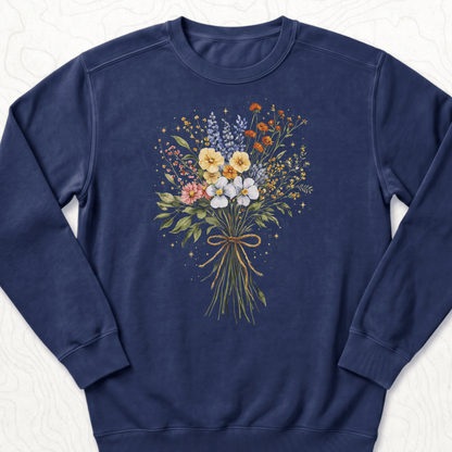 Wildflower Bouquet Sweatshirt - True Navy